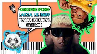 LAZZA LIL BABY  CANZONE DODIO  FREE MIDI Piano Tutorial [upl. by Yht]