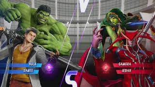 Hulk and Dante vs Gamora and Jedah  MARVEL VS CAPCOM INFINITE [upl. by Slin967]