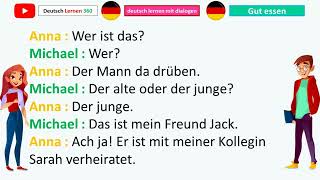 deutsch lernen mit dialogen A1  German Conversation for Beginners  German Phrases To Know [upl. by Enyleve]