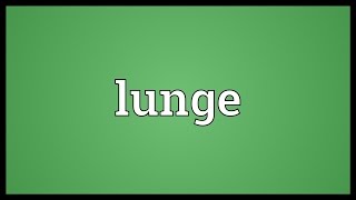 Lunge Meaning [upl. by Eniamor]