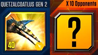 QUETZALCOATLUS GEN 2 DEFEAT 10 OPPONENTS UNLOCK RHAMPHORHYNCHUS  JURASSIC WORLD THE GAME [upl. by Kier]