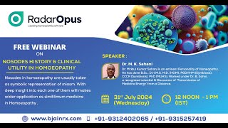 FREE WEBINAR ON quotNOSODES HISTORY AND CLINICAL UTILITY IN HOMOEOPATHYquot BY Dr MK SAHANI [upl. by Janene]