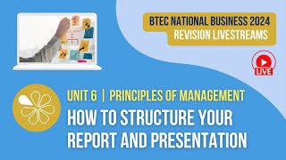 How to Structure the Report and Presentation  BTEC National Business Unit 6 [upl. by Repsihw673]