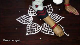 beautiful friday kolam designs with 5x3 dots for beginners  easy rangoli  simple muggulu [upl. by Yarezed804]