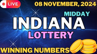 Indiana Midday Lottery Results For  08 Nov 2024  Daily 3  Daily 4  Powerball  Mega Millions [upl. by Lizzie776]