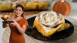 How to make Super Soft PUMPKIN CINNAMON ROLLS  Easy Recipe [upl. by Einhorn]