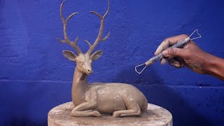 How to make deer with clay  mitti ka deer banana  clay modelling [upl. by Klaus]