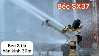 Béc SX37  béc tưới phun mưa 3 tia nước cực đẫm ren 49 bằng đồng [upl. by Aridnere]