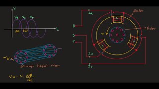 3 Fazlı Endüksiyon Asenkron Motor Çalışma Prensibi  1 [upl. by Eirffej591]