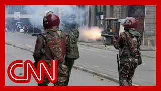 See police use tear gas to disperse protesters in Nairobi [upl. by Free892]