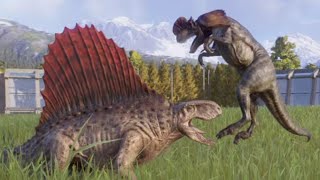 Dilophosaurus Vs Dimetrodon  Jurassic World Evolution 2 [upl. by Nnaasil]