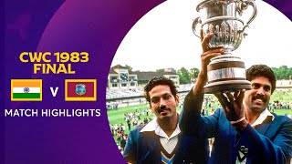 Cricket World Cup 1983 Final India v West Indies  Match Highlights [upl. by Anirrak]