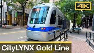 Charlotte CATS CityLYNX Gold Line Uptown Charlotte Siemens S700 Streetcar 4K Train Ride [upl. by Chesney]