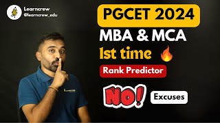 PGCET 2024 rank predictor  Marks vs Rank  MBA amp MCA 99 accurate pgcet2024 [upl. by Nissa]