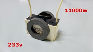 I Rewind capacitor into 233v super generator using super magnets [upl. by Arag]