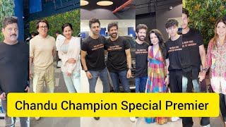 Chandu Champion Special Premier  COMPLETE VIDEO  Kartik AaryanKabir SajidWardha snapped At PVR [upl. by Adnical]