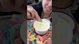 Trying Sour Gummies with Mascarpone Cheese 🤔🧀🍬 gummycandy cheese halloween [upl. by Ul]