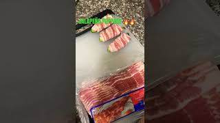 JALAPEÑO POPPERS RECIPE 🔥🔥jalapenopoppers food shorts fyp viral LIKE amp SUBSCRIBE 👍🏼 [upl. by Grange]