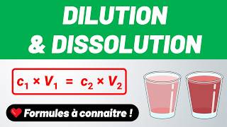 DILUTION amp DISSOLUTION 💚 3 formules à connaitre  💪 Première  Terminale spécialité [upl. by Ayala445]