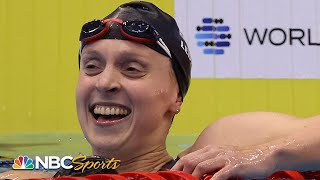 Katie Ledecky PASSES PHELPS sixpeats in 800m free for 16th individual World Title  NBC Sports [upl. by Ehav]