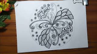 Easy Aesthetic  zentangle pattern doodling  art zendoodle  zenart drawing  trending  music [upl. by Krissy347]