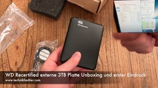 WD Recertified externe 3TB Platte Unboxing und erster Eindruck [upl. by Lansing345]