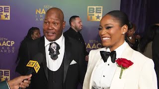 Keke Palmer’s Dad PRAISES Her Success at NAACP Awards Exclusive [upl. by Laehcimaj]