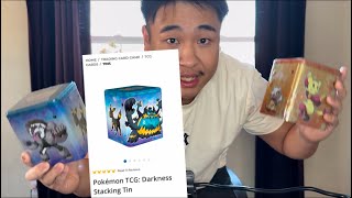 Opening Pokemon TCG Stacking Tins Lost Origin amp Darkness Ablaze Booster Packs [upl. by Marlena982]