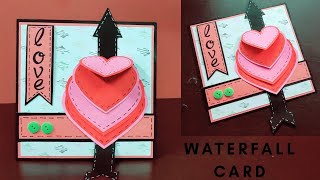 Waterfall Card Tutorial  How To Make Waterfall Card  DIY Birthday Card Idea  Crafteholic [upl. by Tuorah]