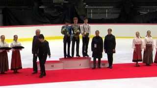 ISU 2014 Jr Grand Prix Tallinn Pairs and Men Awards Ceremony [upl. by Pepillo]