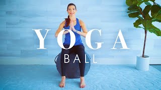 Yoga Stability Ball Workout  Gentle Seated Toning Exercises for Seniors amp Beginners [upl. by Nawoj]