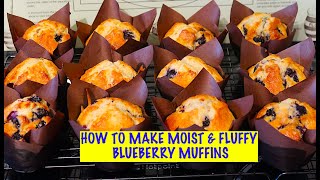 HOW TO MAKE MOIST amp FLUFFY BLUEBERRY MUFFINSEASY RECIPE [upl. by Eiralih396]