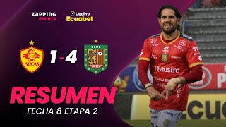 SD Aucas 1  4 Deportivo Cuenca  Resumen Fecha 8  2da Etapa  LigaPro Ecuabet [upl. by Ardnuek]