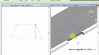 Como hacer una rampa en una acera en revit [upl. by Annahvas]