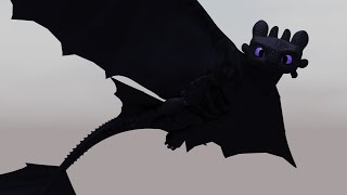 Nightfury Nate Flap Wings Animation  Dragon Animation Practise [upl. by Uv]