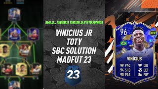 VINICIUS JUNIOR  ALL 17 SBCS  MADFUT TOTY SBC SOLUTIONS Easiest Way Possible MadFUT 23 [upl. by Otila]