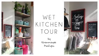 Wet Kitchen Tour  Kiranmayee Madupu  Indian Kitchen or Utility Area  Decor Series [upl. by Okajima804]