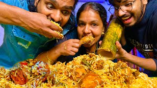 10kg Bamboo biriyani🎋 traditional kerala style making and eating 🔥 [upl. by Grochow]