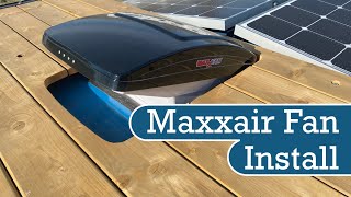 Installing Our Maxxair Fan  Skoolie Conversion Ep 27  Adam amp Steph [upl. by Notnyw]