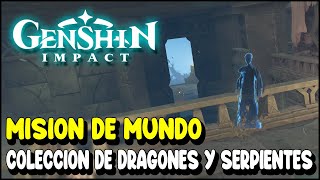 Genshin Impact COLECCIÓN DE DRAGONES Y SERPIENTES Misión de mundo Localización libros perdidos [upl. by Sumedocin]