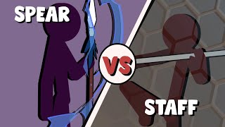 Supreme Duelist Stickman FIGHT Animation SPEAR vs STAFF [upl. by Helas]