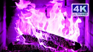 🔥 PURPLE FIREPLACE 4K Ultra HD Halloween Ambience [upl. by Heppman680]