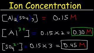 Ion Concentration in Solutions From Molarity Chemistry Practice Problems [upl. by Nekciv]