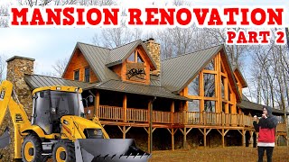 RENOVATING AN ABANDONED LOG CABIN MANSION PART 2 [upl. by Wong]