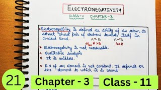 Electronegativity part1  Pauling and Mulliken Scale  Class 11 Chapter 3 [upl. by Adnorhs]