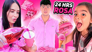 VIVIENDO DE COLOR ROSA POR 24 HORAS😱 Carlos amp Adri [upl. by Peti]