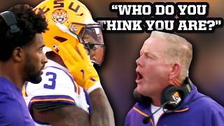 Brian Kelly screams at LSU receiver Chris Hilton Jr because he keeps jumping a breakdown [upl. by Emirak]