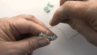 Easy to follow Beading for Beginners Learn How to Brick Stitch with the Base Row [upl. by Drahnreb]