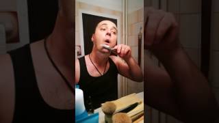 Shaving with a knife Opinel Carbon No8 [upl. by Hatfield420]