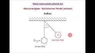 Ballistisches Pendel Klausuraufgabe Physik Lernvideo Digitales Physikbuch [upl. by Grenville]